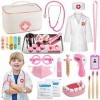 Sundaymot Mallette Docteur Enfant Jouet - 32Pièces Kit du Docteur Médicale Jouet avec Stéthoscope, Jeu dimitation Cadeau pou