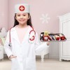 EFO SHM Malette Docteur Enfant Médecin Jouet Bois avec Stéthoscope, Thermomètre, Seringue, Blouse de Docteur et Autres Access