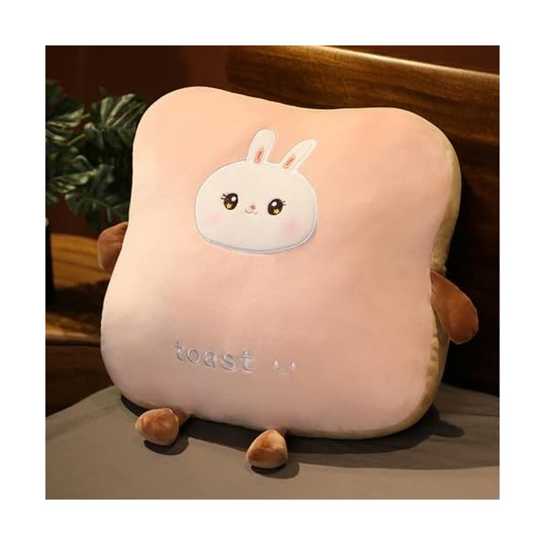 LfrAnk Coussin de Pain en Peluche de Grande Taille Mignon Dessin animé Nourriture Cochon Lapin Toast poupée Oreiller décor à 