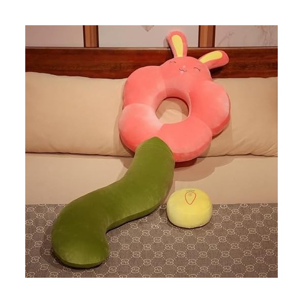 LfrAnk Creative géant Lapin Tournesol Peluche Oreiller rembourré Fleur Bolster canapé décoration lit Coussin Fille Enfants Ca