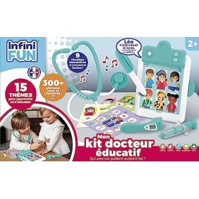 Infini Fun - Mon kit Docteur éducatif - Bloc Note électronique, stéthoscope, thermomètre, seringue, Stylet et 9 Planches inte
