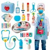 Teneytoyz Malette Docteur Enfant Médecin Jouet Bois avec Stéthoscope, Seringue et Autres Accessoires, Jouet dImitation dès 3