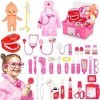 Fivejoy Malette Docteur Jouet | Valise de Medecin Jouet Malette | Veterinaire Dentist pour Fille Enfants Imitation | Outils M