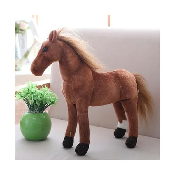LfrAnk Peluche réaliste Cheval Jouets Peluche Animaux poupées Enfants Cadeaux d’Anniversaire Cirque décoration Jouets de Haut