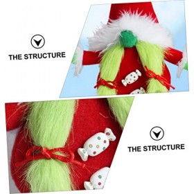 Totority 3 Pcs Vert Poupée sans Visage Ornements De Noël Cadeaux De Noël Décor De Bureau Fait À La Main en Peluche GNOME De N