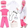 Tacobear 9 Pièces Deguisement Docteur pour Enfant Jeu dimitation Docteur Kit de Jouet Médecin Malette de Docteur avec Stétho