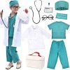 Tacobear 9 Pièces Deguisement Docteur pour Enfant Jeu dimitation Docteur Kit de Jouet Médecin Malette de Docteur avec Stétho