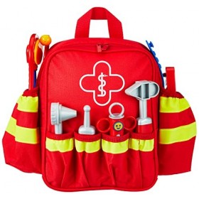 Theo Klein 4314 Sac Dos De Secouriste Avec Stéthoscope Seringue Et Beaucoup DAutres Accessoires Tensiomètre Électronique Ave