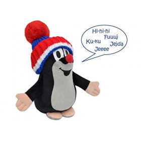 MORAVSKÁ ÚSTŘEDNA BRNO, d.u.v. Peluche Animal en Peluche Parlant 20 cm Original La Petite Taupe avec Bonnet à Pompon Debout J
