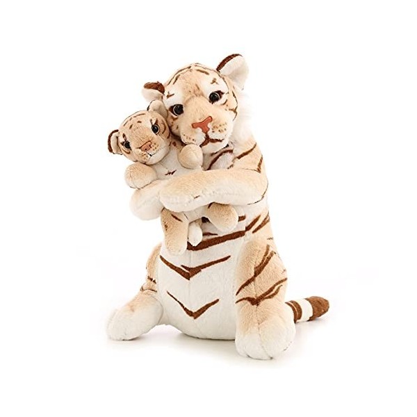 Ermano Peluche 50 cm mère - Enfant Tigre Peluche Jouet Fourrure Animal Peluche poupée Imitation Enfant Tigre Jouet réaliste T