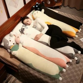 NOpinz Chat Géant Peluche Jouet Cylindrique Animal Coussin Lapin Peluche Enfants Amis Anniversaire Cadeaux De Noël 120cm 3