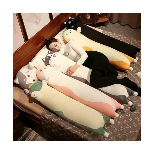 NOpinz Chat Géant Peluche Jouet Cylindrique Animal Coussin Lapin Peluche Enfants Amis Anniversaire Cadeaux De Noël 120cm 3