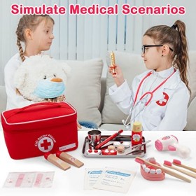 Sundaymot Malette Docteur Enfant Jouet, Medecin Outils avec Stéthos