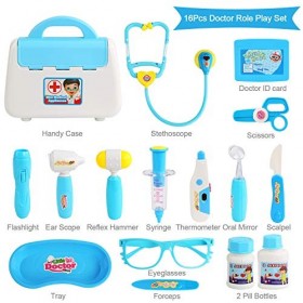 BelleStyle Docteur Jouet, Docteur Set Médecin Jouet éducatif Trousse de Médecin avec Stéthoscope Electronique Cosplay Jeu di