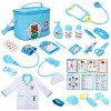 Malette Docteur Enfant, 31 Pièces Kit Docteur Enfant avec Blouse et Valise, Trousse Jeu de Rôle Jouet Déguisement Docteur Enf