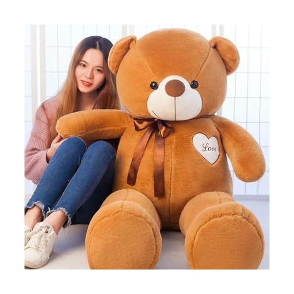 PaMut Ours en Peluche Mignon Jouet en Peluche Ours Mignon poupée Fille Cadeau pour Enfants Anniversaire Cadeau de Noël 100cm 