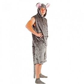 Krause & Sohn Costume Gris Souris en Peluche Courte Salopette Carnaval Animal Costumes Adulte S/M 