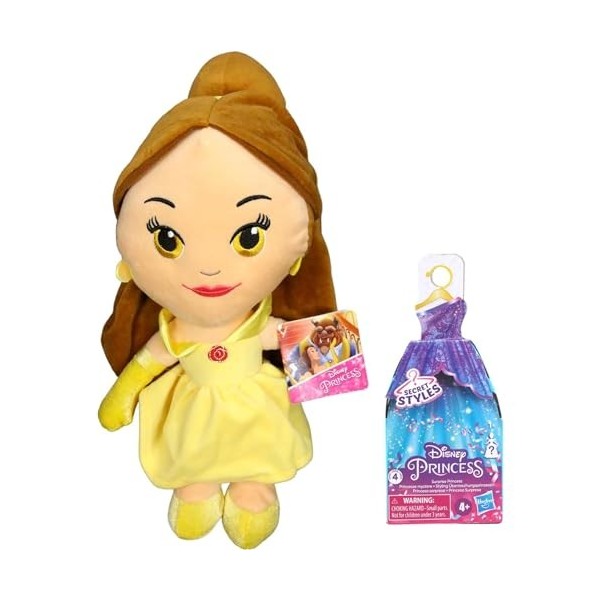 Disney Princess – La Belle et la Bête en peluche et Princesses Disney 8,9 cm 9 cm Coffret articulé Poupées – Peluche Belle 36