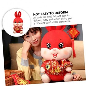 ibasenice Mascotte De Lannée du Lapin Jouet Animal du Zodiaque Jouet du Nouvel an 2023 Ornement De Lannée Lunaire Chinoise 