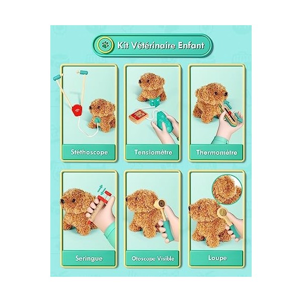 Tacobear 7 pièces Deguisement Docteur pour Enfant Jeu d'imitation Docteur  Kit de Jouet Médecin Malette de Docteur avec Séringue, Stéthoscope