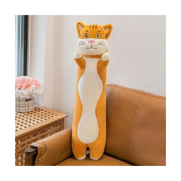 Nouveau Mignon Doux Long Chat Oreiller en Peluche Jouet en Peluche Bureau Sieste Oreiller Lit Sommeil Oreiller Décoration À L