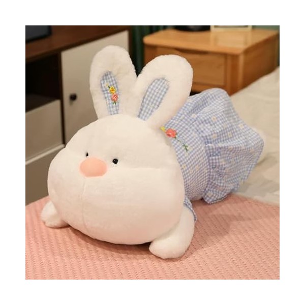 LfrAnk Mignon Lapin en Peluche Jouet de Bande dessinée Animal Lapin avec vêtements poupée en Peluche Doux Enfants Cadeau d’An