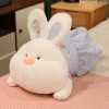 LfrAnk Mignon Lapin en Peluche Jouet de Bande dessinée Animal Lapin avec vêtements poupée en Peluche Doux Enfants Cadeau d’An
