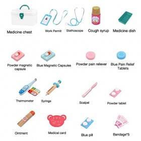 17 Pièces Kit du Docteur Médicale Jouet, Malette Docteur Enfant Jouet avec Stéthoscope et Beaucoup d’Autres Accessoires, Rôle
