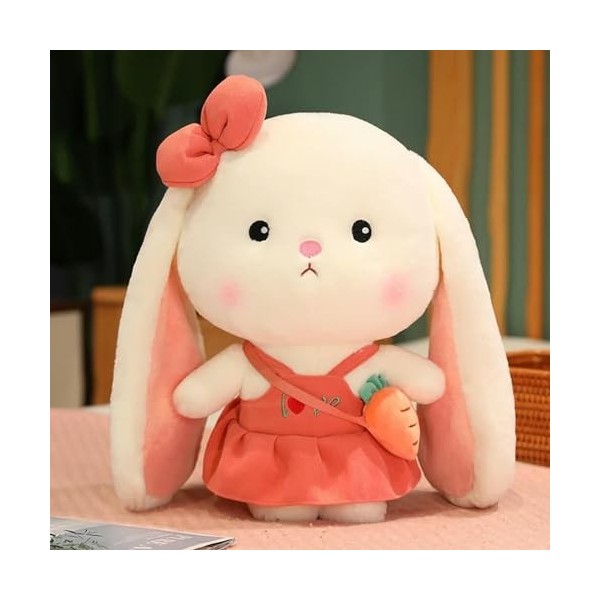 EacTEL Kawaii Lapin Longue Oreille Peluche Jouet Lapin en Peluche Poupée Mignon Lapin Bon Cadeau pour Enfants Anniversaire Ca