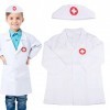 HENGBIRD 4 Pièces Deguisement Docteur Enfant Costume Jeux Enfant Docteur Set Docteur Enfant, Lab Coat Infirmière Tablier Chap