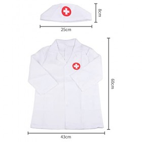 HENGBIRD 4 Pièces Deguisement Docteur Enfant Costume Jeux Enfant Docteur Set Docteur Enfant, Lab Coat Infirmière Tablier Chap