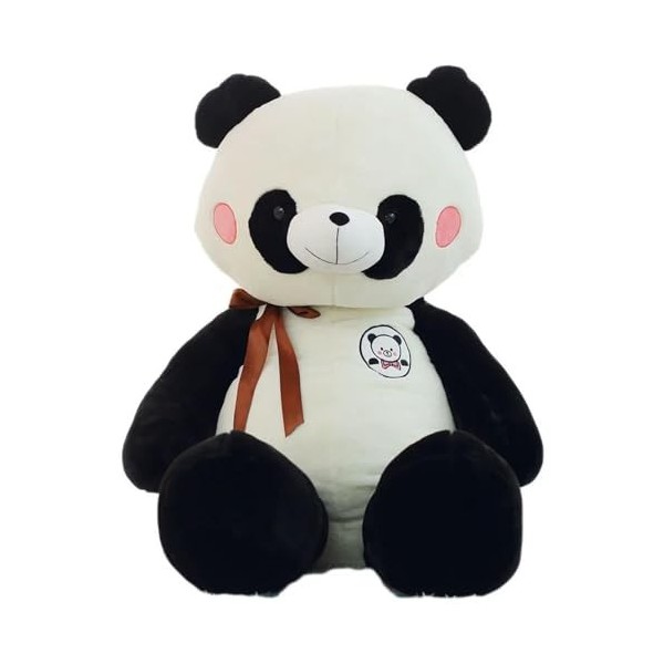 PaMut Mignon Panda Ours Doux Dessin animé Animal Panda Peluche poupée Enfants Fille garçon Cadeau de Noël avec Arc en Peluche