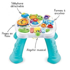 VTech - Table d’Activités Sensorielle des P’tits Loulous, Table Multi-Jeux dÉveil Bébé, Jouet dActivité et de Développement