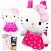 Hello Kitty Sac à dos en peluche pour filles – Ensemble cadeau Hello Kitty avec peluche Hello Kitty avec sangles réglables, t