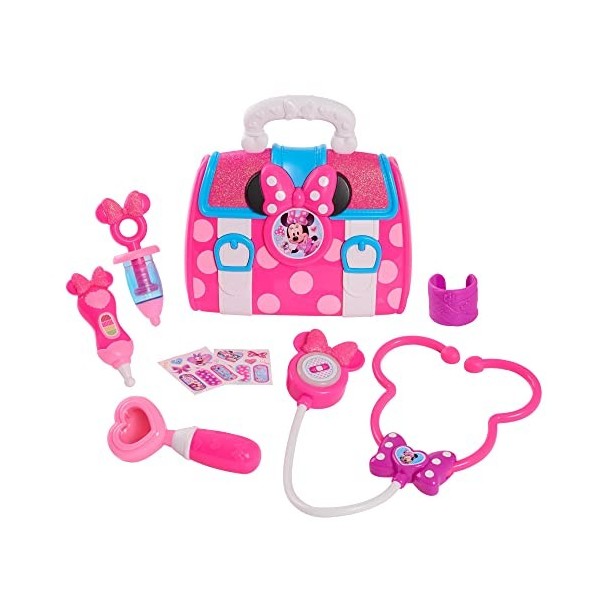 Disney Minnie, Malette de Docteur, 8 Accessoires, avec Fonctions Sonores et Lumineuses, Jouet pour Enfants Dès 3 Ans, MCN09