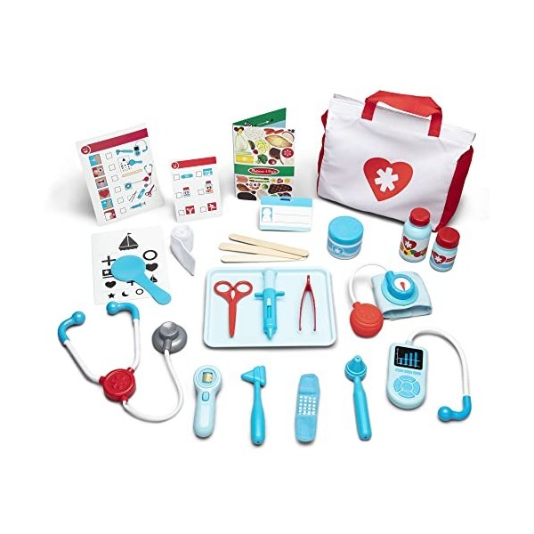 Melissa & Doug Set de docteur pour enfants, Jouets éducatifs pour fille ou garçon 3 ans+, Trousse de médecin pour enfants, Se