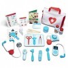 Melissa & Doug Set de docteur pour enfants, Jouets éducatifs pour fille ou garçon 3 ans+, Trousse de médecin pour enfants, Se