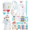 Malette Docteur Enfant Jouet avec Stéthoscope et Beaucoup d’Autres Accessoires, Zawaer Kit du Docteur Médicale Jouet, Rôle Jo