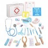 JOFLVA Malette Docteur Enfant Jouet, 43PCS Kit du Docteur Médicale Jouet, Malette Docteur Jouet, avec Stetoscope Enfants, Con