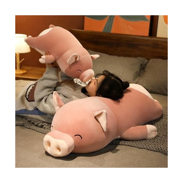 NOpinz Mignon Cochon Géant Peluche Jouet Poupée Douce Fille Enfants Cadeau Cochon Anniversaire Cadeau de Noël 80cm 1