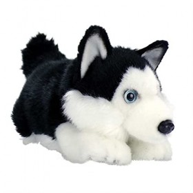 Aurora World Miyoni Peluche Husky couché Noir