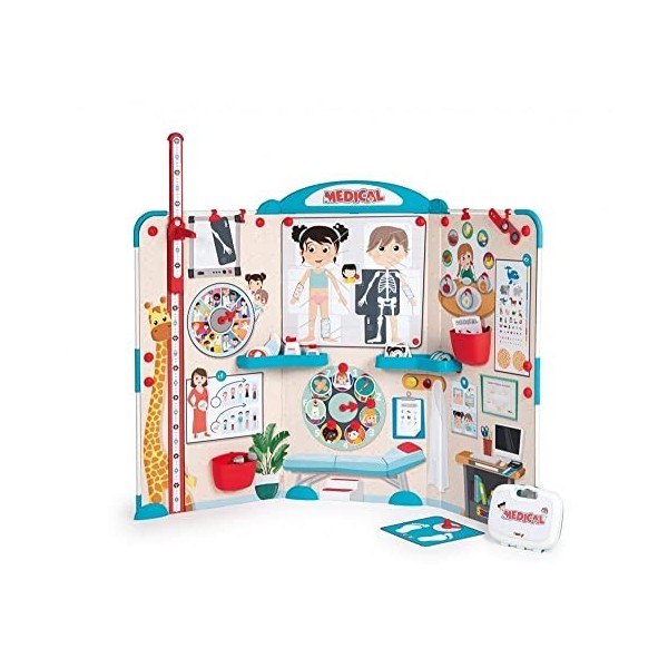 Smoby - Cabinet Médical - Jouet dImitation pour Enfant - Triptyque Pliable - Jouer au Docteur - Nombreux Accessoires Médicau