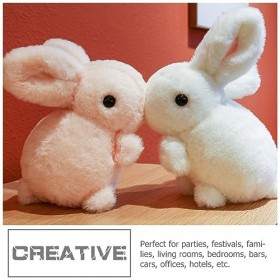 Toyvian 5 Pièces Lapin en Peluche Décor De Noël Décor Chinois Cadeaux De Noël Peluches Décoration Dintérieur Jouets De Noël 