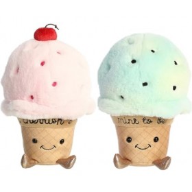 Aurora Happy Valentines Day Dessert Lot de 2 peluches Menthe et cerise