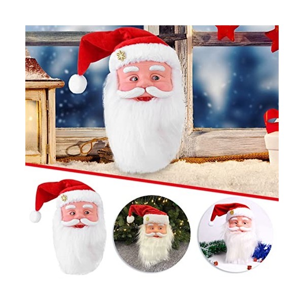 Yavion Peluche pour Jouet Électrique Tête De Père Noël Poupée Chantante Jouets pour Enfants De Noël * 2 Pièces Poulets en Cao