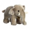 Aurora® Adorable éléphant dAsie Miyoni® - Détails réalistes - Compagnon chéri - Gris - 24,1 cm