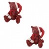 Toyvian 2 Pièces Ours à Carreaux Animal en Peluche De Noël Petits Animaux en Peluche en Vrac Décoration De Noël Ornement dou