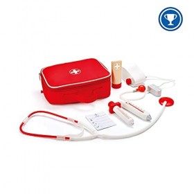 Jouet Hape Malette Docteur Enfant - Trousse de Docteur Complète avec ses Six Accessoires de Médecine - Jeu de Role et dImita