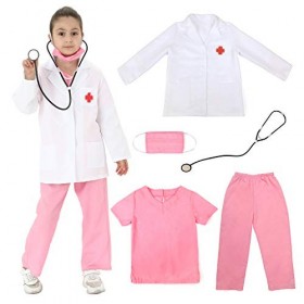 Sincere Party Enfants unisexe docteur jeu de rôle Costume docteur fantaisie habiller ensembles de jeu Style C 3-5 ans