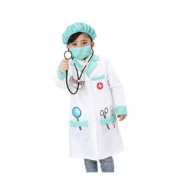 Sincere Party Enfants unisexe docteur jeu de rôle Costume docteur fantaisie habiller ensembles de jeu Style C 3-5 ans